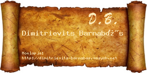 Dimitrievits Barnabás névjegykártya