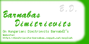 barnabas dimitrievits business card